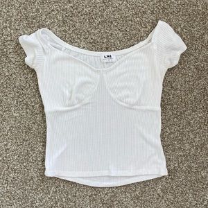 Revolve white crop top
